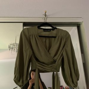 Forest Green Wrap Around Tie Top